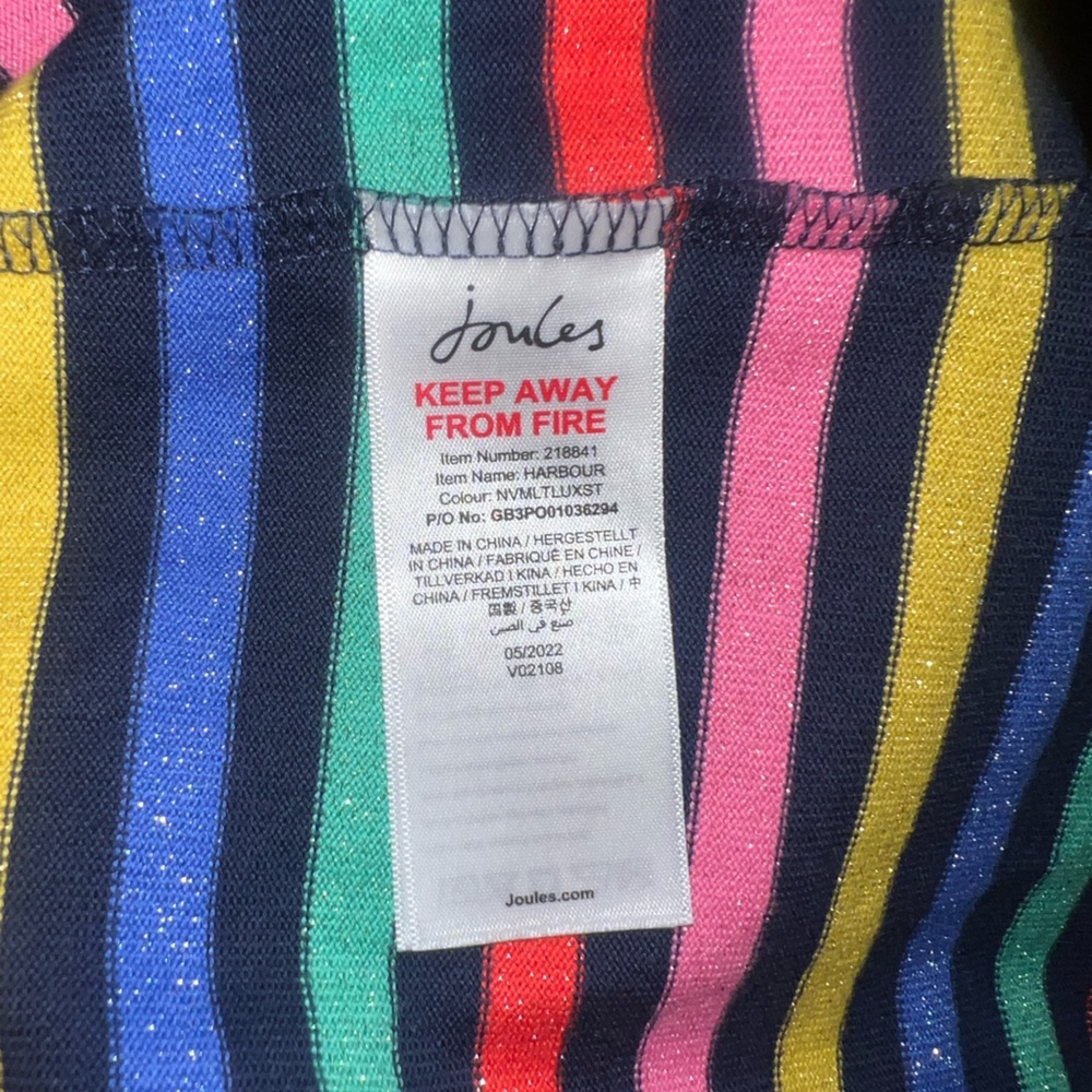 Joules Navy and Multicolor Striped Long Sleeve Top - Picture 4 of 6